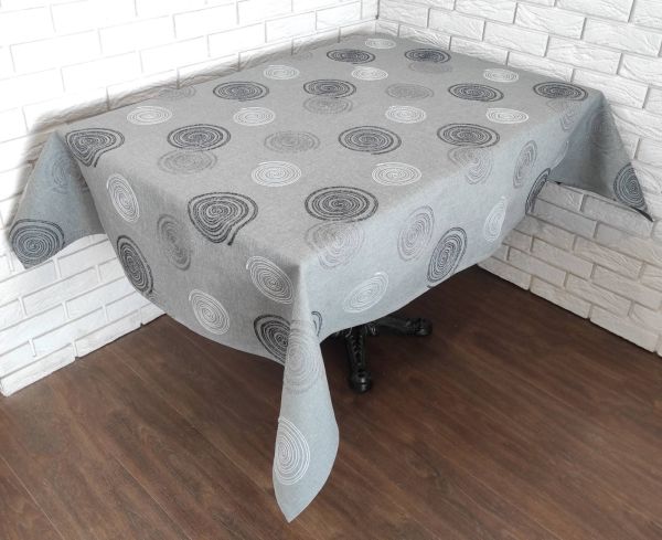 Скатертина льон Завиток 150*300 код B72971F Grey