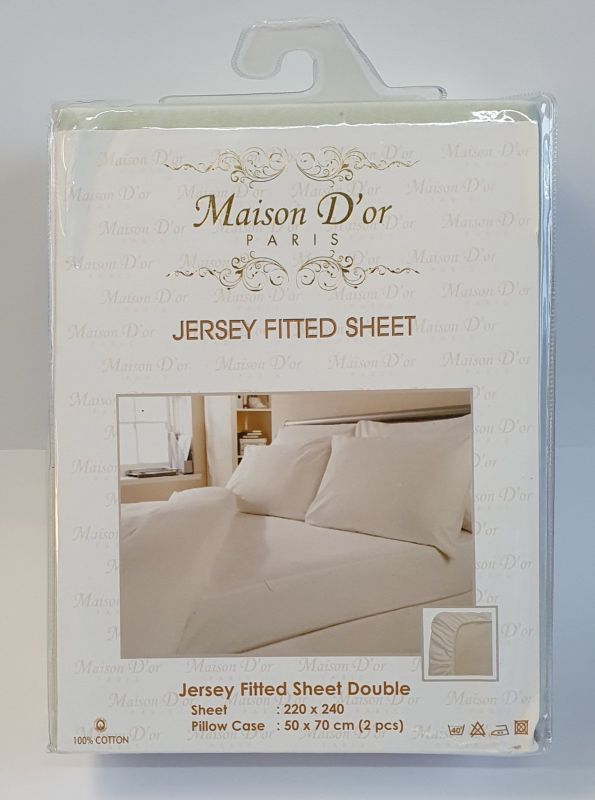 Простирадло на резинці 220x240 трикотаж з наволочками Maison D'or Green