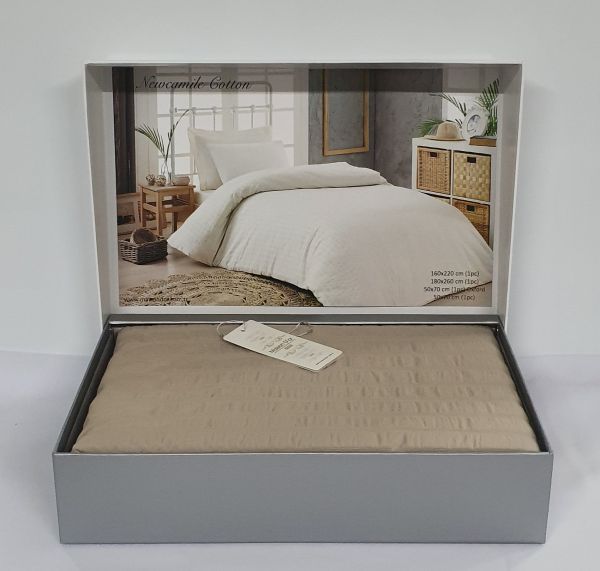 Постільна білизна Maison D'or сатин жатка 160х220 New Camile Cotton Beige