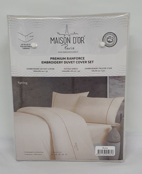 Постільна білизна Maison D'or преміум ранфорс 200х220 Ecru