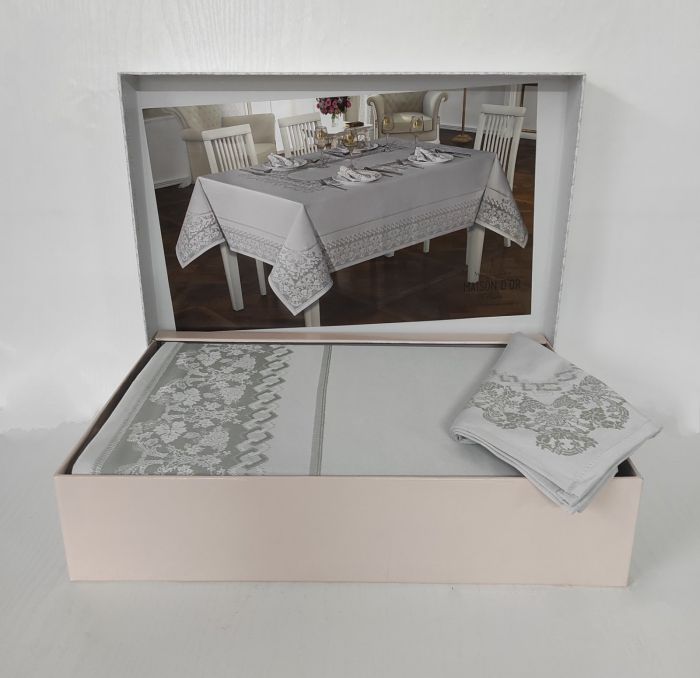 Скатертина Set Maison D'or 160х270+6psc Palmer Gri