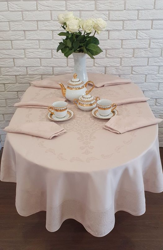 Скатертина Sagol тефлон 160x350 ovale St-060 Cappucino + 10 серветок 45 см *