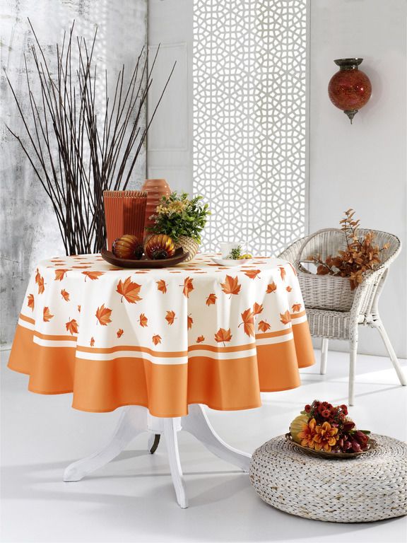 Скатертина Maison D'or 160Q Garden Maple Leaf Orange
