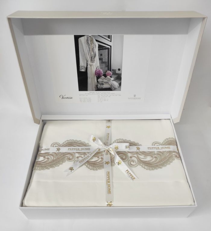 Постільна білизна Pepper Home Vanessa 200x220 White-Beige