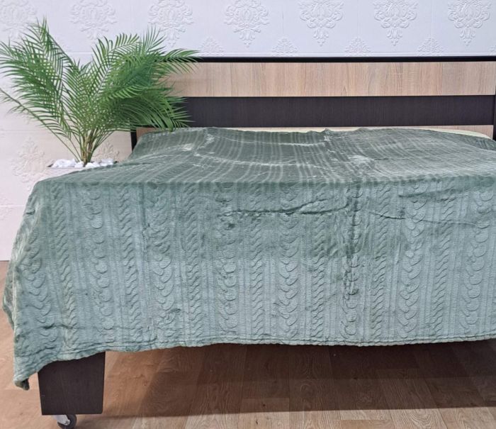 Покривало велюр без упаковки 200х220 Green (1185)