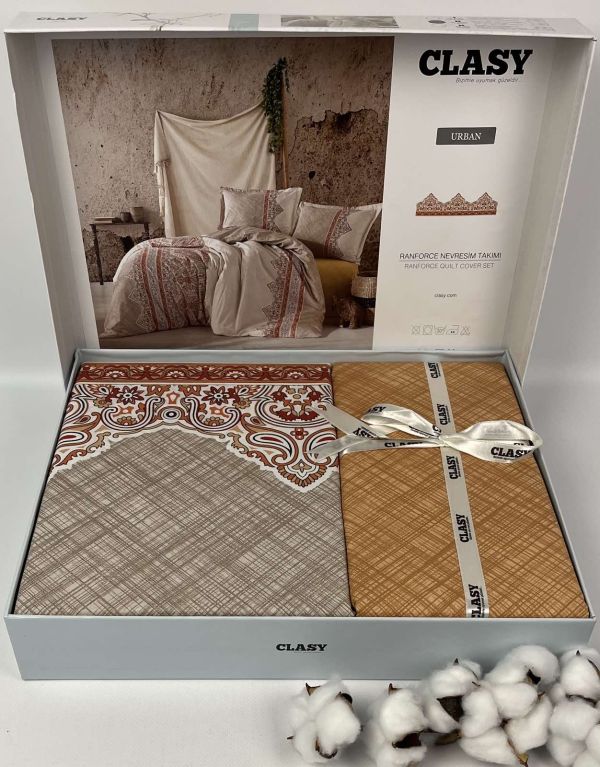 Постільна білизна CLASY ранфорс 200x220 см Urban V1 Orange
