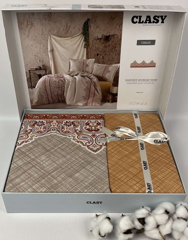 Постільна білизна CLASY ранфорс 200x220 см Urban V1 Orange