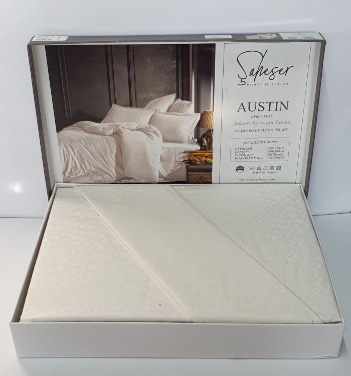 Постільна білизна Saheser Jacquard Vip Satin 200X220 Austin Ecru