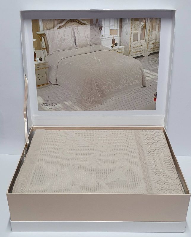 Покривало Пике Maison D'or Lacene 260x260 Stone