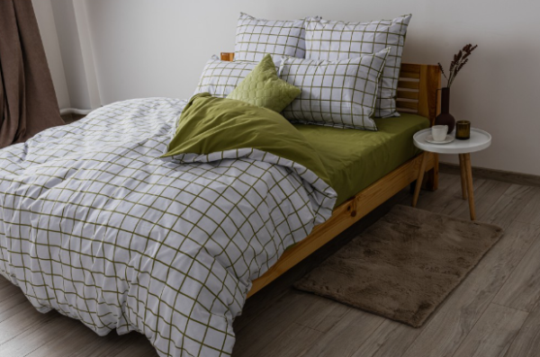 Комплект постільної білизни "Happy Sleep"євро (Olive Check 50*70)