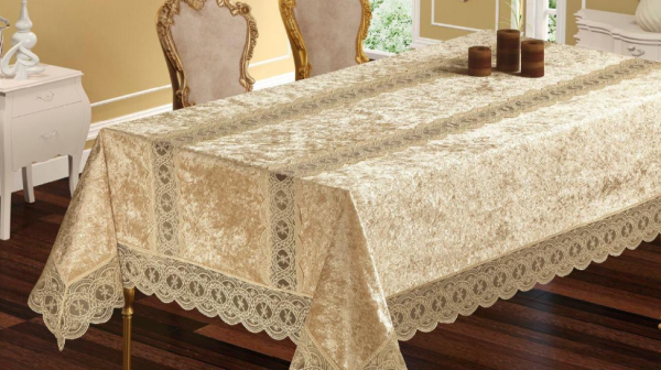 Скатертина Велюр Maison Royale 160x260 Defne Cappucino