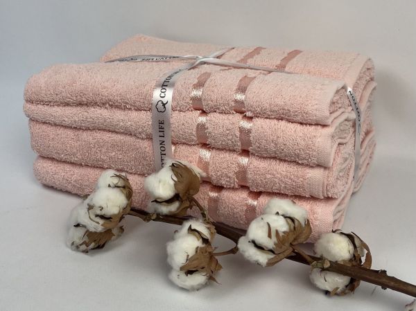 Набір рушників 4шт Cotton Life Рожева