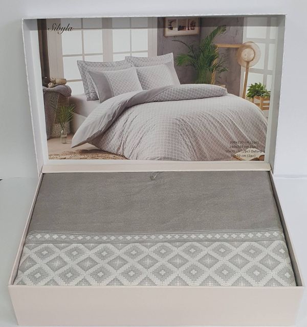 Постільна білизна Maison D'or ранфорс Sibyla  200х220 Grey