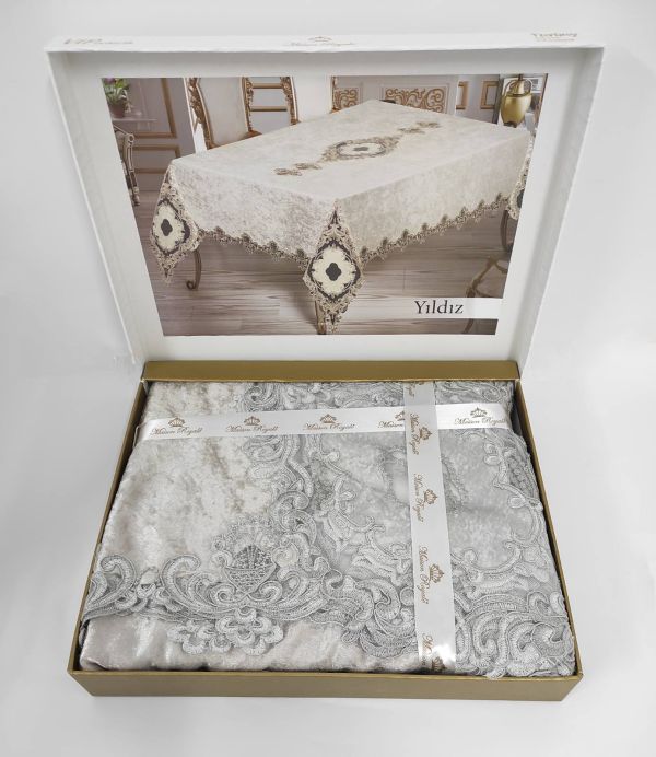 Скатертина Велюр Maison Royale 160x350 Yildiz Grey