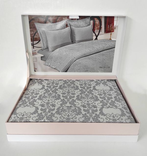 Постільна білизна Maison D'or сатин бамбук 200х220 Pearl Linens Grey