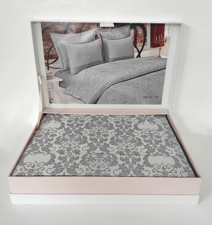 Постільна білизна Maison D'or сатин бамбук 200х220 Pearl Linens Grey