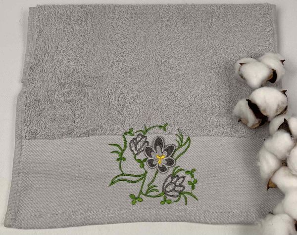 Махровий рушник Ma Me 30х50 Flowers 3 Gray