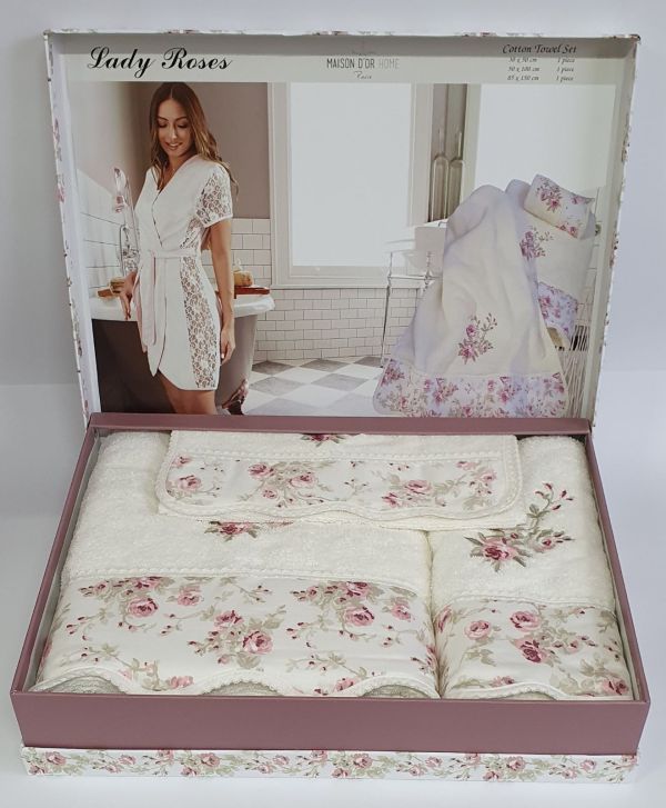 Рушники Maison D'or 3шт Lady Roses Ecru