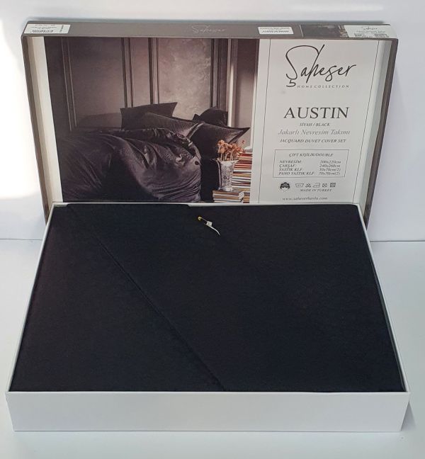Постільна білизна Saheser Jacquard Vip Satin 200X220 Austin Siyah