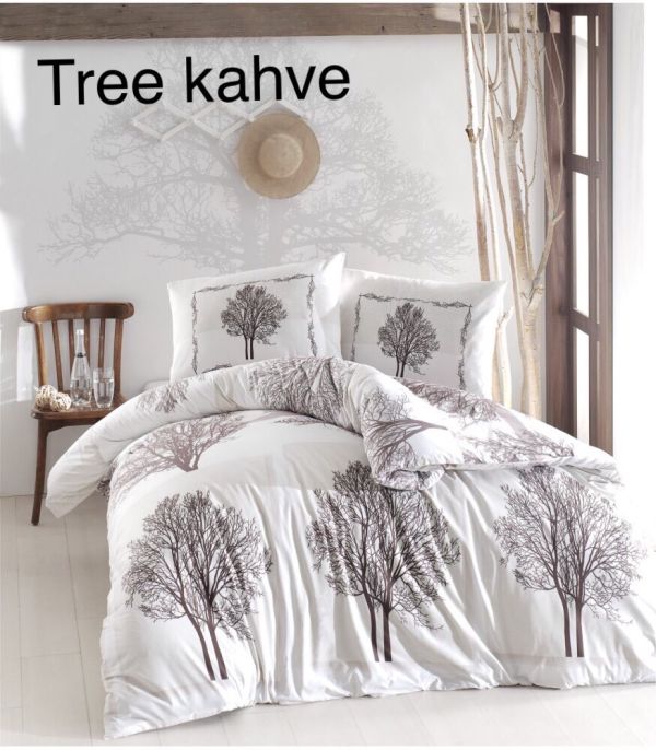 Постільна білизна Altinbasak ранфорс 200x220 Tree Kahve