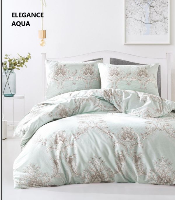 Постільна білизна Altinbasak ранфорс 160x220 Elegance Aqua