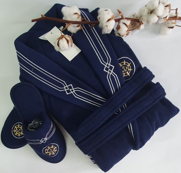 Халат чоловічий Maison D'or Elegance Marine Navi S