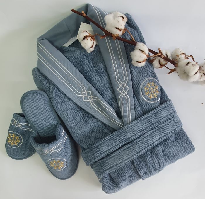 Халат чоловічий Maison D'or Elegance Marine Blue S