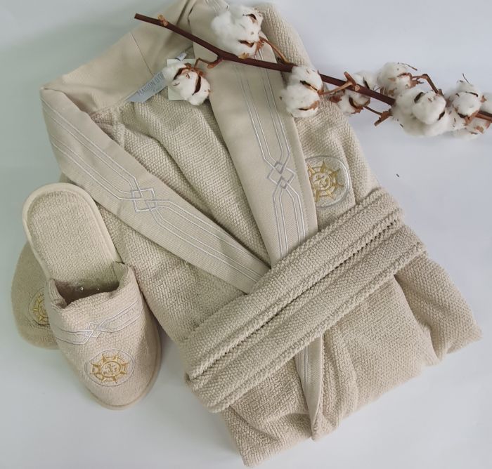 Халат чоловічий Maison D'or Elegance Marine Beige L
