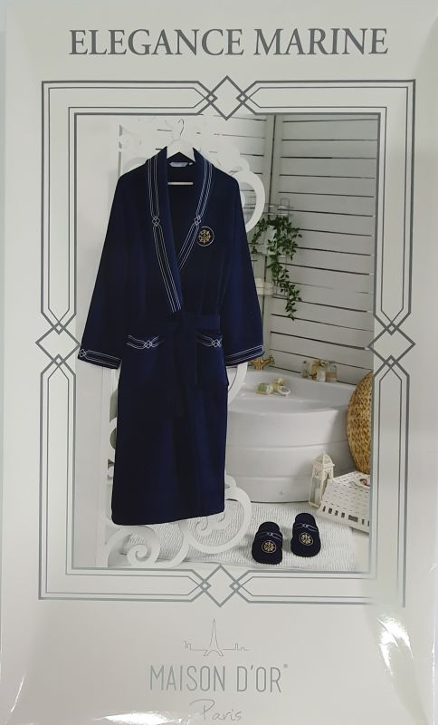 Халат чоловічий Maison D'or Elegance Marine Antracite L