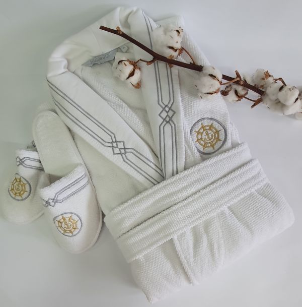 Халат чоловічий Maison D'or Elegance Marine White M