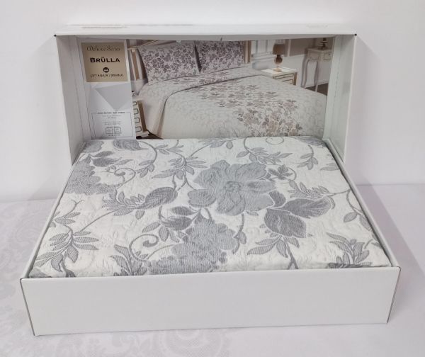 Покривало My Bed Жаккард 240x260 з наволочками Burulla Grey