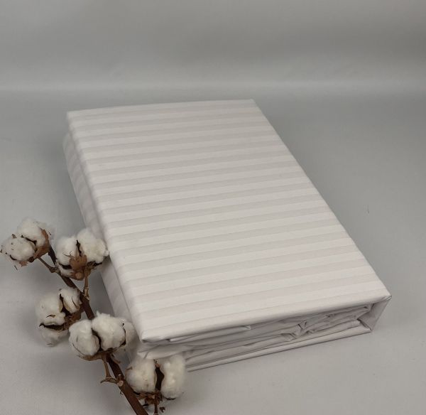 Постільна білизна Pretty 180x210 страйп-ранфорс White