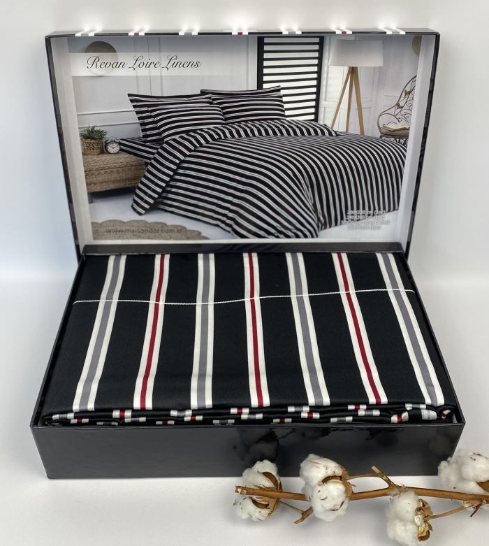 Постільна білизна Maison D'or сатин 200х220 Revan Loire Linens Antrasit