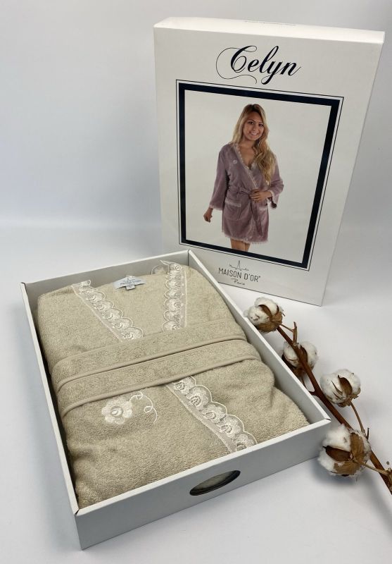 Халат жіночий Maison D'or Celyn Beige M