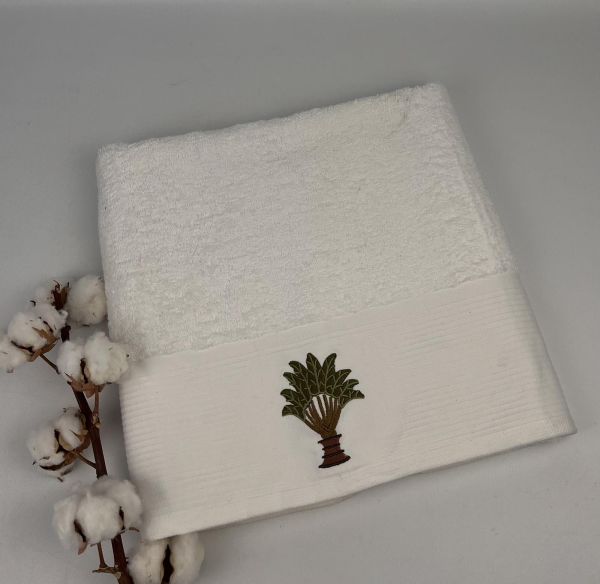 Рушник 70х130 White with flowerpot
