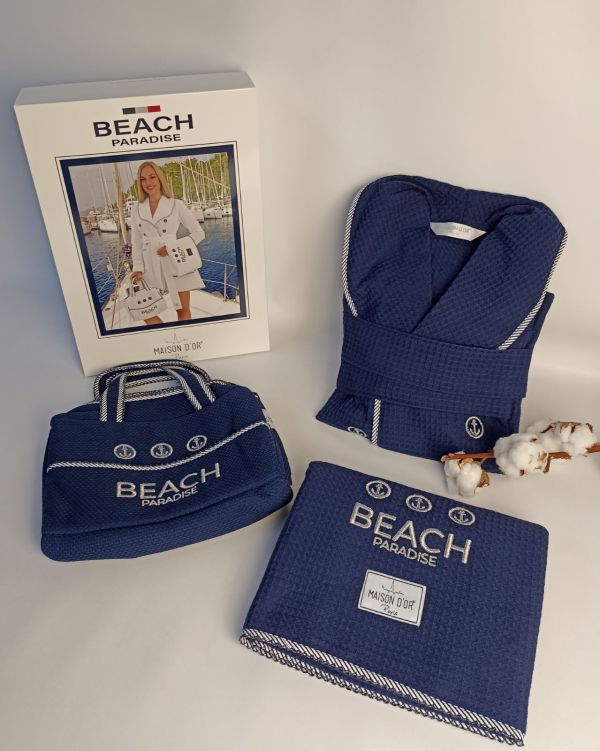 Халат набір жіночий Maison D'or Beach Paradise Navy M