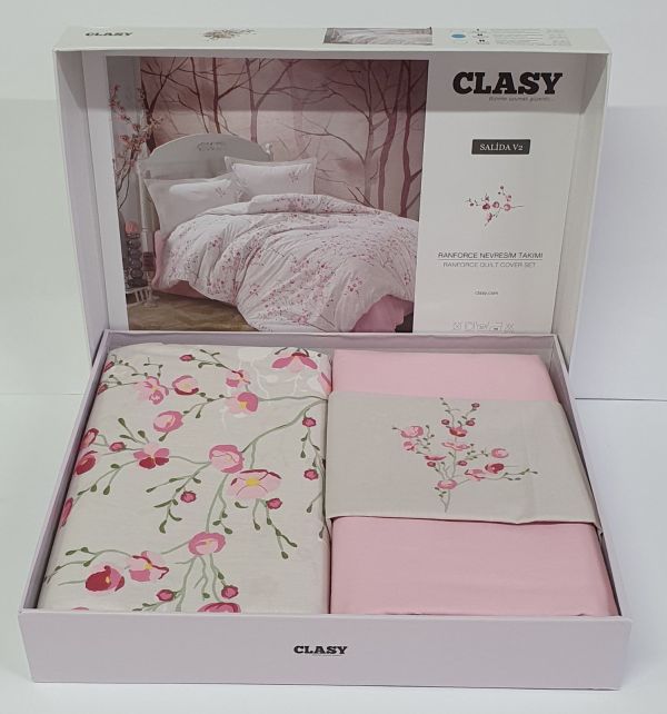 Постільна білизна CLASY ранфорс 200x220 см SALIDA V2 PEMBE