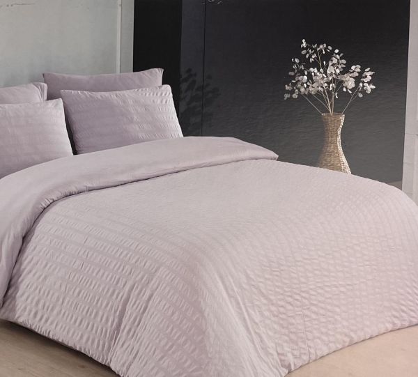 Постільна білизна Maison D'or трикотаж-страйп 200х220 Elissa Natural Lila