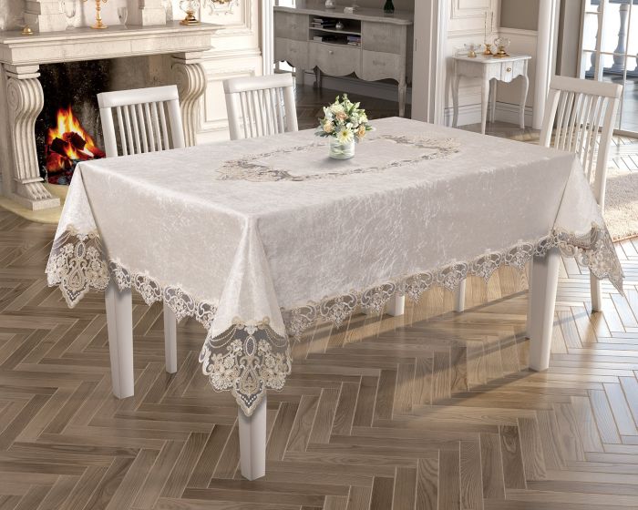 Скатертина Велюр Acme Tekstil 110x160 Melisa Krem