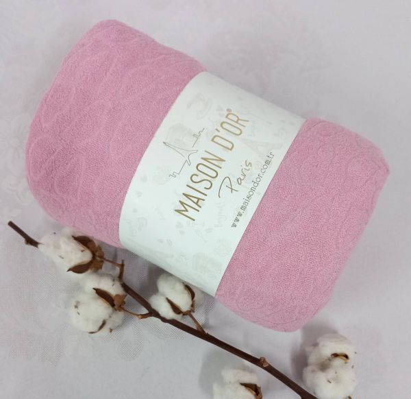Простирадло на резинці 100x200 махра Jacquard з наволочками Maison Dor Rose