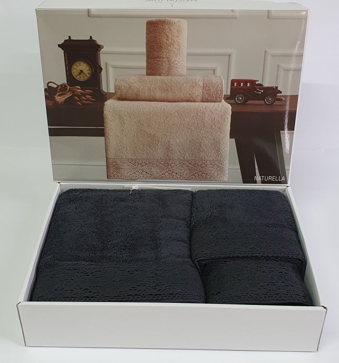 Рушники Maison D'or 3шт Naturella Antracit