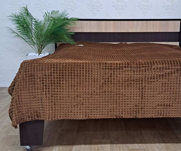 Покривало велюр без упаковки 180х220 Brown (1627)