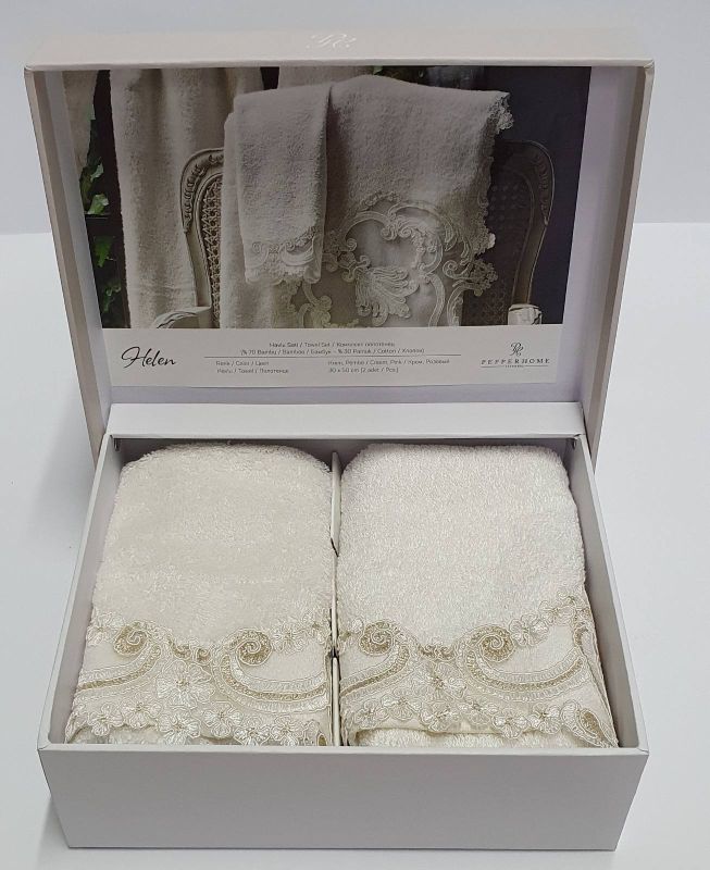 Набір рушників 2шт Pepper Home Helen Cream  30*50