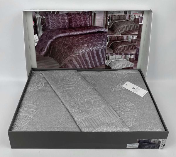 Покривало Moda Box 240х260 з наволочками Emir Gri