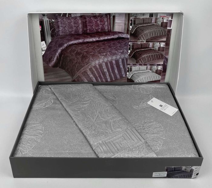 Покривало Moda Box 240х260 з наволочками Emir Gri
