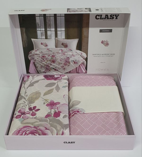 Постільна білизна CLASY ранфорс 200x220 см DESIMA V1 PEMBE