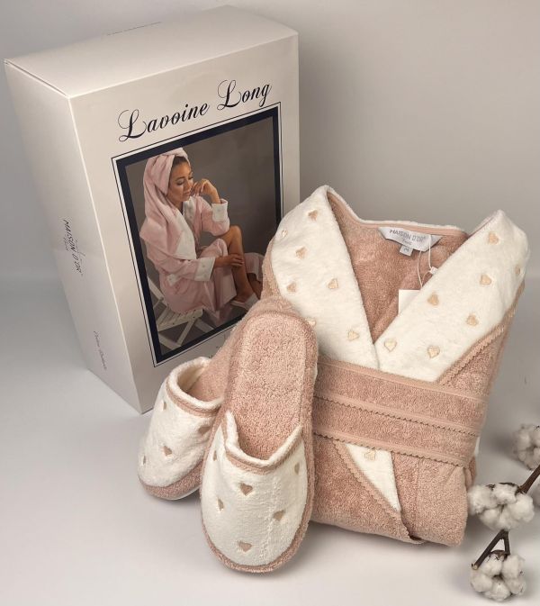 Халат жіночий Maison D'or Lavoine Long Hearts Nude L