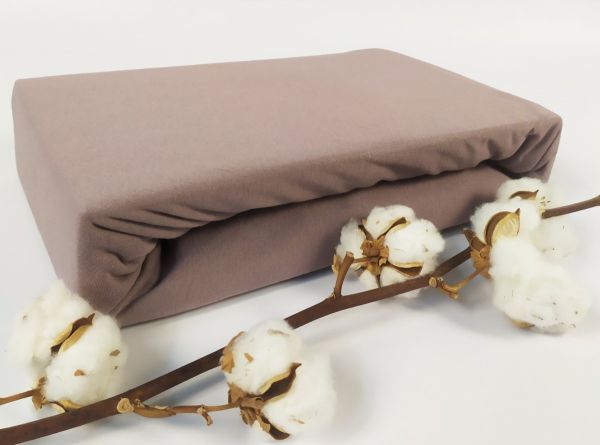 Простирадло Home Line 200x200 на резинці трикотаж Mokko