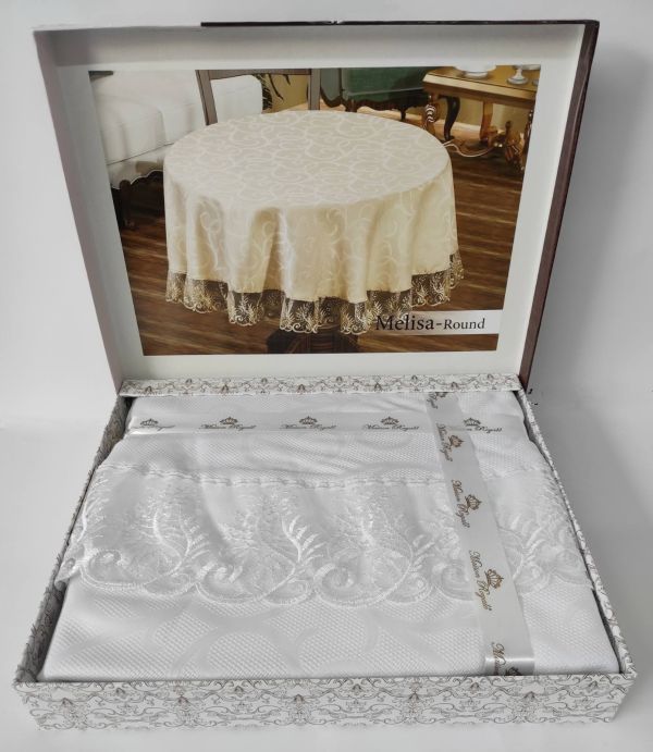 Скатертина Maison Royale 160 Q Melisa White