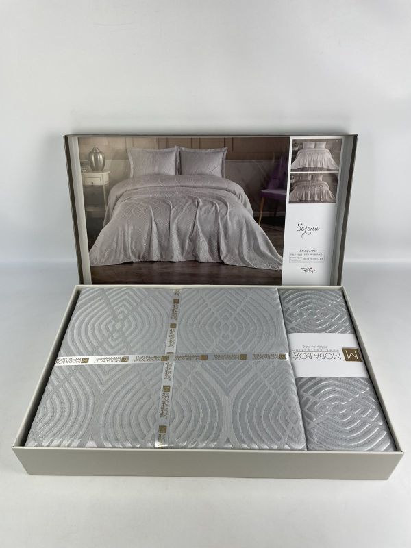 Покривало Moda Box 240х260 з наволочками Serena Gri